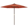 Parasol de jardin avec mât en bois terre cuite 299x240 cm 