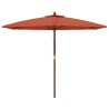 Parasol de jardin avec mât en bois terre cuite 299x240 cm 