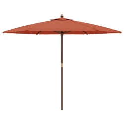 Parasol de jardin avec mât en bois terre cuite 299x240 cm 