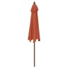 Parasol de jardin avec mât en bois terre cuite 299x240 cm 