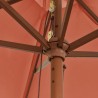 Parasol de jardin avec mât en bois terre cuite 299x240 cm 