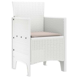 Chaises de jardin 2 pcs Blanc 53 x 49 x 85 cm Plastique 