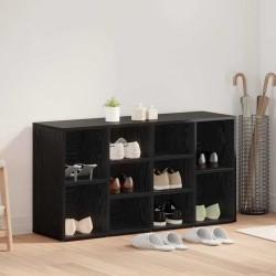Banc à chaussures Chêne noir 103 x 30 x 55 cm Bois d'ingénierie 