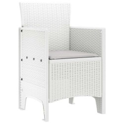 Chaises de jardin 2 pcs Blanc 53 x 49 x 85 cm Plastique 