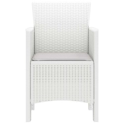 Chaises de jardin 2 pcs Blanc 53 x 49 x 85 cm Plastique 