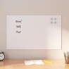 Tableau noir magnétique mural Blanc 80x50 cm Verre trempé 