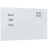 Tableau noir magnétique mural Blanc 80x50 cm Verre trempé 