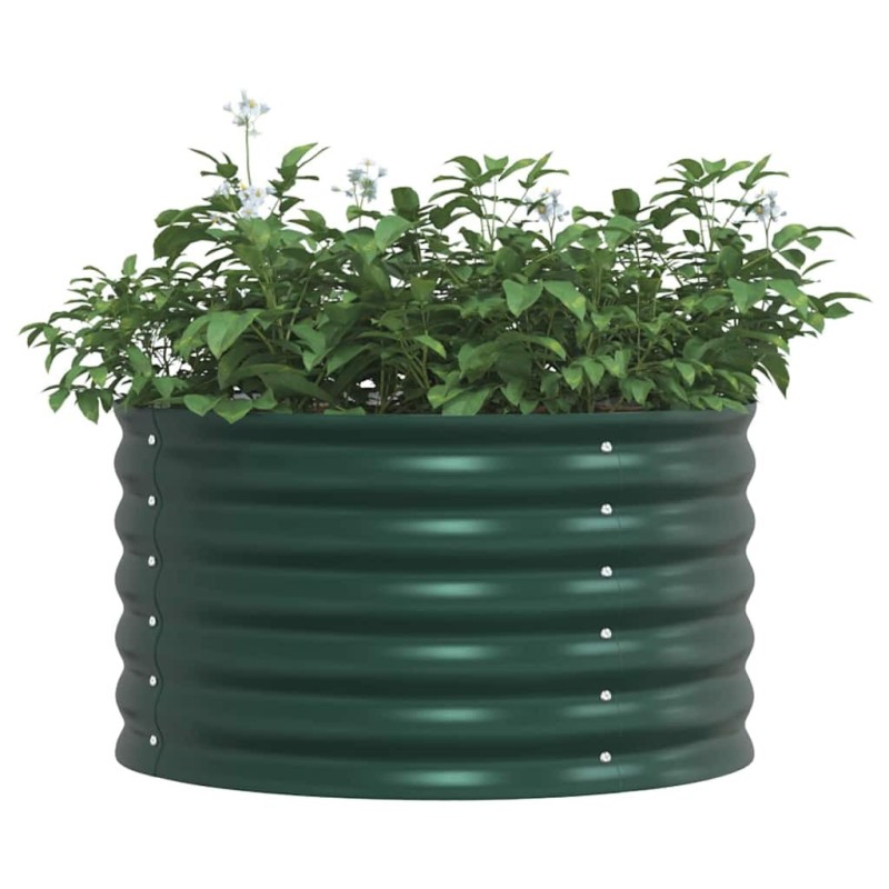 Jardinière surélevée Verte 80x80x44 cm en Acier Galvanisé 