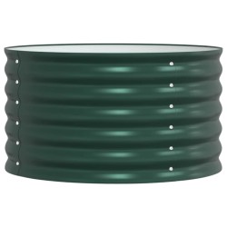 Jardinière surélevée Verte 80x80x44 cm en Acier Galvanisé 