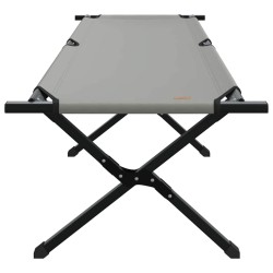 Chaises longues pliantes 2 pièces avec sac de transport, grises en tissu Oxford 600D 