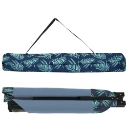 Chaises longues pliantes 2 pcs, avec sac de transport, motif feuilles, en tissu Oxford 600D. 