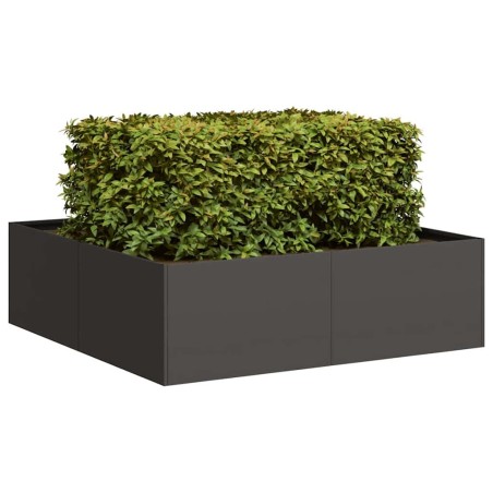 Jardinière noir 100x100x30 cm acier 