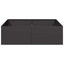 Jardinière noir 100x100x30 cm acier 