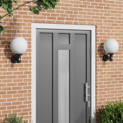 Appliques murales avec capteur 2 pcs Acier inoxydable noir IP44 