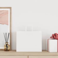 Sacs en papier 250 pcs avec poignées blanc 32x22x24 cm 