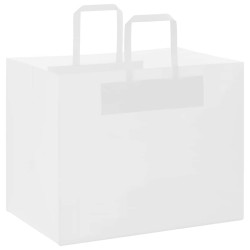 Sacs en papier 250 pcs avec poignées blanc 32x22x24 cm 