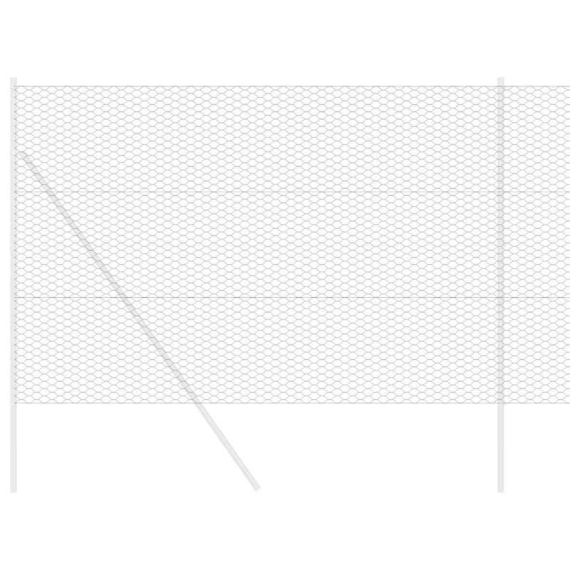 Clôture Hexagonale Grise Gris 1.5 x 50 m Acier 