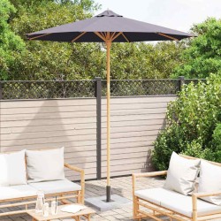 Parasol de jardin gris foncé 240 x 260 cm en bambou 