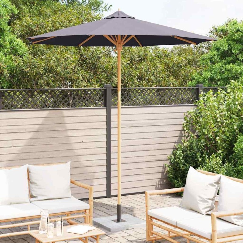 Parasol de jardin gris foncé 240 x 260 cm en bambou 