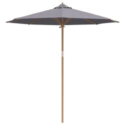 Parasol de jardin gris foncé 240 x 260 cm en bambou 