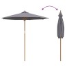 Parasol de jardin gris foncé 240 x 260 cm en bambou 