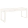 Banc de jardin blanc 110x38x45 cm bois massif de pin 