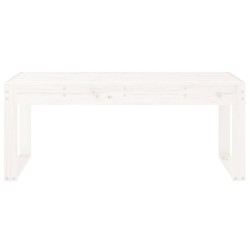 Banc de jardin blanc 110x38x45 cm bois massif de pin 