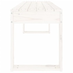 Banc de jardin blanc 110x38x45 cm bois massif de pin 