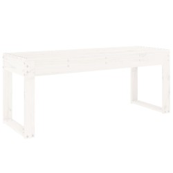 Banc de jardin blanc 110x38x45 cm bois massif de pin 
