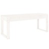Banc de jardin blanc 110x38x45 cm bois massif de pin 