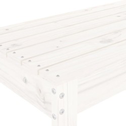 Banc de jardin blanc 110x38x45 cm bois massif de pin 