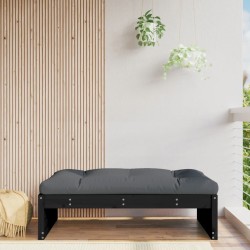 Repose-pied de jardin 120x80 cm noir bois de pin massif 