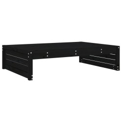 Repose-pied de jardin 120x80 cm noir bois de pin massif 