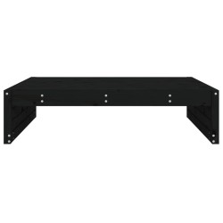 Repose-pied de jardin 120x80 cm noir bois de pin massif 