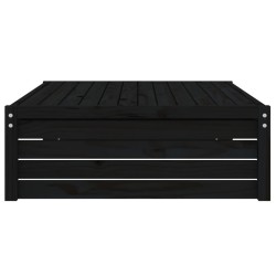 Repose-pied de jardin 120x80 cm noir bois de pin massif 