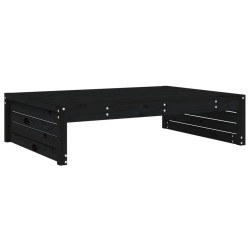 Repose-pied de jardin 120x80 cm noir bois de pin massif 