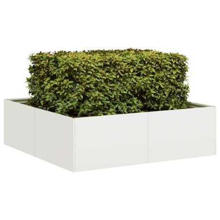 Jardinière blanc 100x100x30 cm acier 