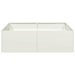 Jardinière blanc 100x100x30 cm acier 
