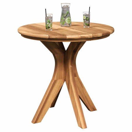Table Basse de Jardin Ø55x51 cm Bois Massif de Teck 