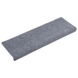 Tapis d'escalier autocollants vidaXL, 10 pièces, 65 x 21 x 4 cm, gris clair, bord rectangulaire 