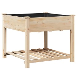 Jardinière avec étagère 90x90x76 cm en bois massif de sapin 