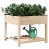 Jardinière avec étagère 90x90x76 cm en bois massif de sapin 