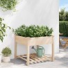 Jardinière avec étagère 90x90x76 cm en bois massif de sapin 