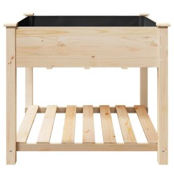 Jardinière avec étagère 90x90x76 cm en bois massif de sapin 