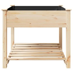 Jardinière avec étagère 90x90x76 cm en bois massif de sapin 