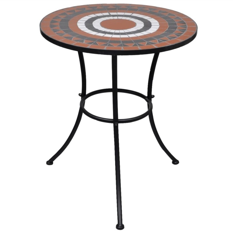 Table de bistro Terre cuite et blanc 60 cm Mosaïque Table de bistro Terre cuite et blanc 60 cm Mosaïque