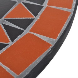 Table de bistro Terre cuite et blanc 60 cm Mosaïque 