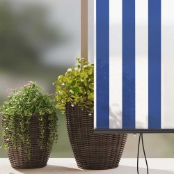 Store Roulant Extérieur Rayé Bleu et blanc 200 x 250 cm tissu 