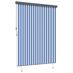 Store Roulant Extérieur Rayé Bleu et blanc 200 x 250 cm tissu 