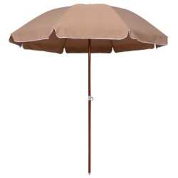 Parasol de jardin avec mât en acier 240 cm taupe 